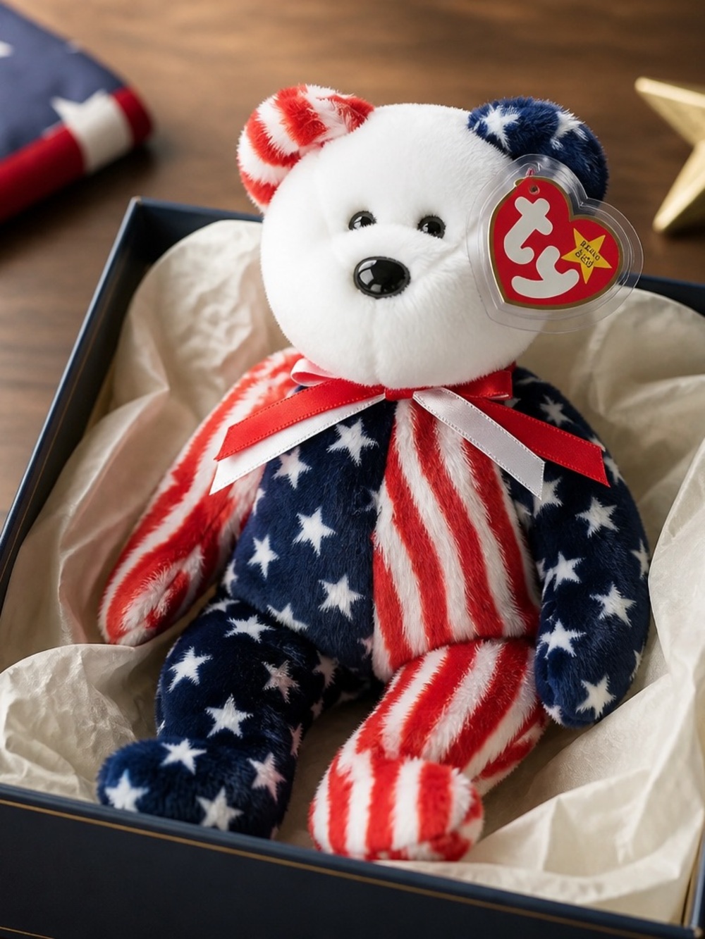 Ty Americana Bear Plush - Red, White & Blue